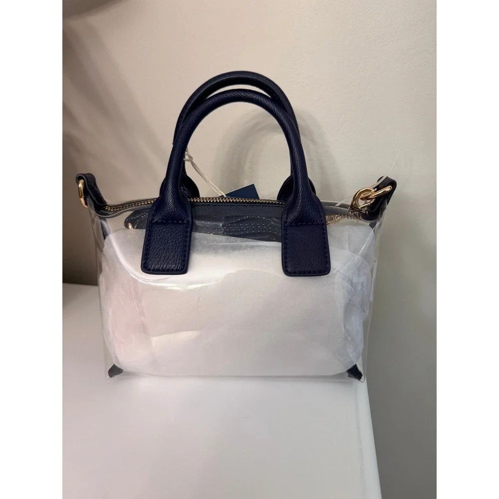 A New Day Clear Mini Satchel Bag Small Navy Blue Stadium Approved Crossbody NWT